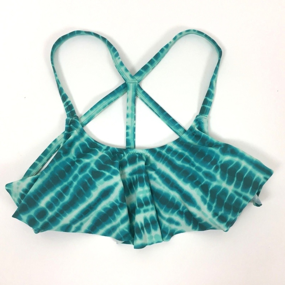 Pink Victoria Secret Bikini Bra XS Blue w/ Ruffles
